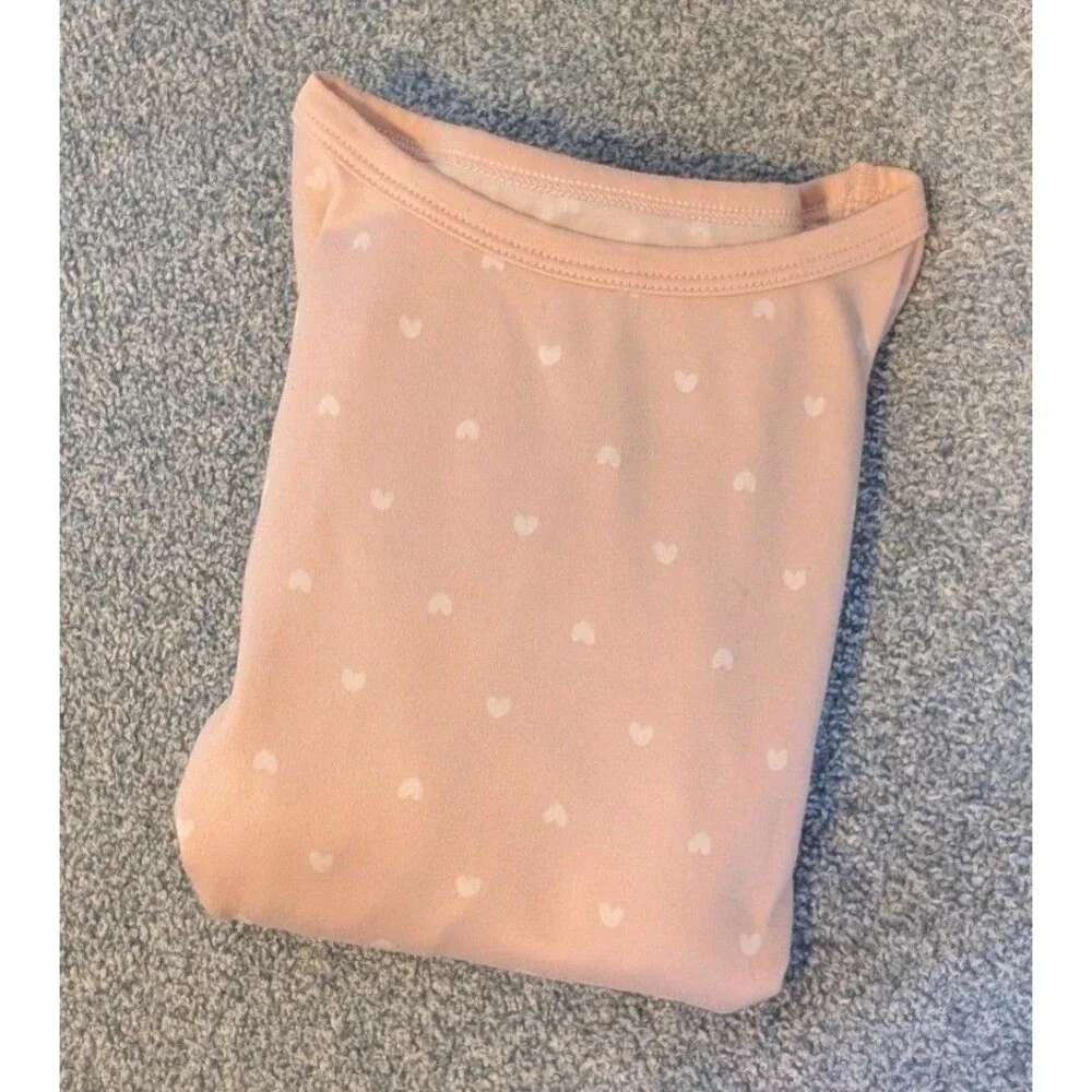 Cloud Island Girls Size 5T Pink White Heart Two Piece Pajamas